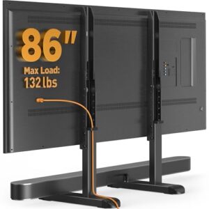Perlegear TV Stand Steel TV Legs for Most 37–86 Inch Flat or Curved TVs up to 132 lbs, Height Adjustable TV Feet Suitable for Soundbar, Universal Tabletop TV Stand Base Max VESA 800 x 500mm, PGTVS20
