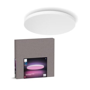 Philips Hue Datura Smart Ceiling Panel (Large Round 2.49 in x 22.60 in) White & Color Light, Bluetooth Compatible, Voice Control with Alexa, Apple Home & Google Assistant†?