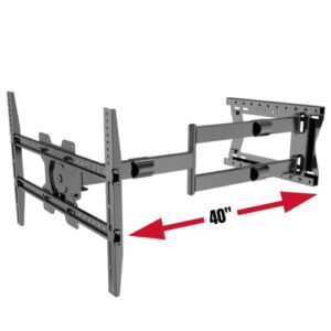 Physix 2100 Long arm TV Wall Mount for 32-75 Inch Screens Extra Long Extension up to 40 Inch Heavy-Duty TV Mount Holds up to 88 lbs Full-Motion, Swivels up to 180° Max. VESA 600×400, Black
