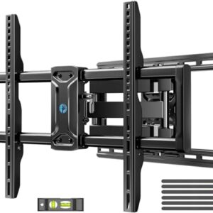 Pipishell Full Motion TV Wall Mount for 42-85 inch Flat Screen LED TV up to 132lbs Swivel Dual Articulating Arms Mount, Tool-Free Tilt Bracket Max VESA 600x400mm, Fits 8” 12” 16″ Wood Studs