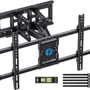 Pipishell Full Motion TV Wall Mount for Most 37-75 Inch TVs up to 132lbs, Wall Mount TV Bracket Articulating Swivel Tilt Extension Leveling Max VESA 600x400mm Fits 12/16″ Wood Stud, PILFK1