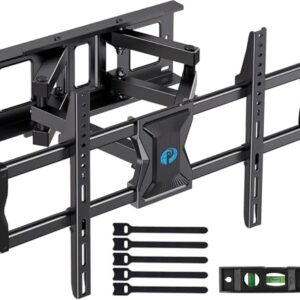 Pipishell Full-Motion TV Wall Mount for Most 37–75 Inch TVs up to 100 lbs, Wall Mount TV Bracket with Dual Articulating Arms, Extension, Swivel, Tilt, Fits 16″ Wood Studs, 600 x 400mm Max VESA, PILF8