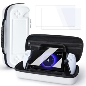 Playstation Portal Carrying Case with 2 Pack Screen Protector, Portable Protective Travel Case for PS5 Portal Console and Accessories