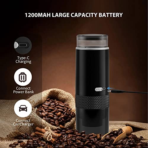 Portable Coffee Machine Compatible for Capsules and Ground Coffee, Rechargeable Handheld Manually Operated Mini Coffeemaker Machine for Car Travel Camping Hiking - Image 3