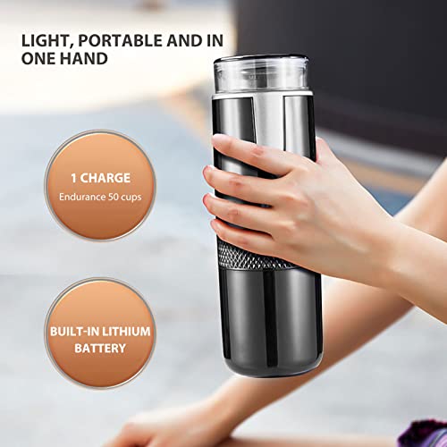 Portable Coffee Machine Compatible for Capsules and Ground Coffee, Rechargeable Handheld Manually Operated Mini Coffeemaker Machine for Car Travel Camping Hiking - Image 5