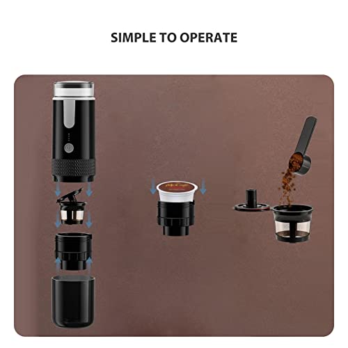 Portable Coffee Machine Compatible for Capsules and Ground Coffee, Rechargeable Handheld Manually Operated Mini Coffeemaker Machine for Car Travel Camping Hiking - Image 6