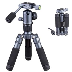 Portable Desktop Mini Tripod with Panning Handle, 20″ / 52cm Desk Tabletop Aluminum Alloy with 360° Ball Head, Compact Tripod for DSLR Camera Video Camcorder, Load up to 13lb / 6kg
