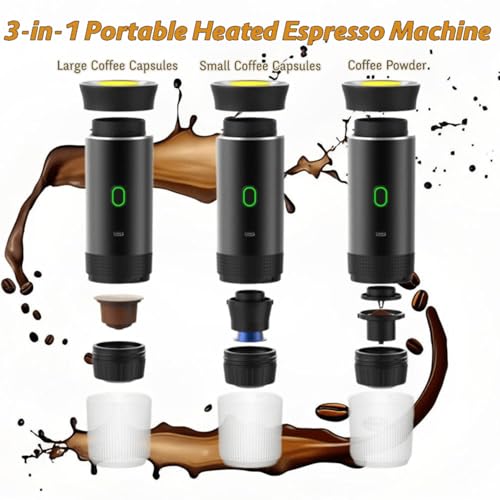 Portable Espresso Machine 7500mAh battery Electric Self-Heating Coffee Maker |Compact Travel Car/RV/Office Use for Campers, Commuters & Coffee Lovers - Image 4