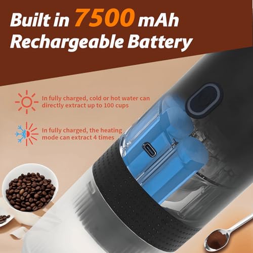 Portable Espresso Machine 7500mAh battery Electric Self-Heating Coffee Maker |Compact Travel Car/RV/Office Use for Campers, Commuters & Coffee Lovers - Image 6