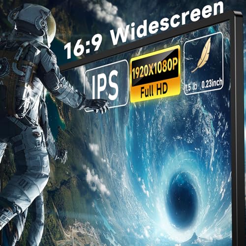 Portable Monitor 15.6 Inch 1080P FHD IPS USB-C Laptop Monitor, HDMI Computer Display w/Smart Cover & Speakers, Ultra Slim HDR Gaming External Screen for Laptop PC Phone Mac Xbox PS4 Switch - Image 3