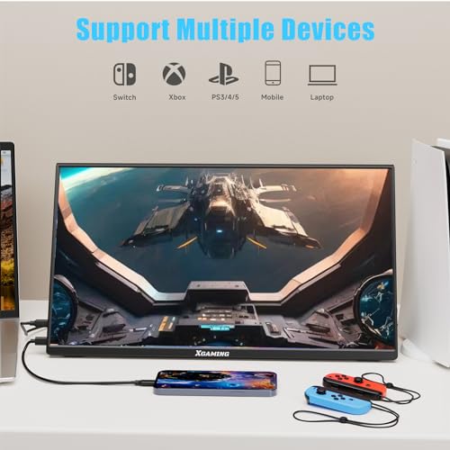 Portable Monitor 15.6 Inch 1080P FHD IPS USB-C Laptop Monitor, HDMI Computer Display w/Smart Cover & Speakers, Ultra Slim HDR Gaming External Screen for Laptop PC Phone Mac Xbox PS4 Switch - Image 4