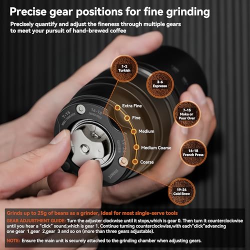 Portable Pour Over Coffee Maker, Rechargeable Electric Grinder with Stainless Steel Conical Burr, Integrated Hand Brew Kit with Stainless Steel Filter Dripper & Travel Mugs, for Camping, Outdoors - Image 7