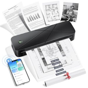 Portable Printers Wireless for Travel, Inkless Printer for Phone & Laptop, Thermal Bluetooth Small Compact Mobile Printer for Home Use School Office Vehicle, Support 8.5″ X 11″ US Letter & A4 Size