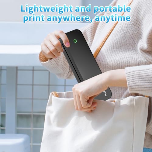 Portable Printers Wireless for Travel,Thermal Bluetooth Inkless Mini Printer Compatible with Android,iOS&Laptop,Support 8.5" X 11" US Letter,Portable Small Mobile Travel Printer for Home (Black) - Image 4