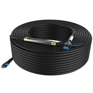 Postta HDMI Cable 75 Feet 4K HDMI2.0 Cable with Built-in Signal Booster Support 4K(2160P),3D,1080P,Ethernet,Audio Return(ARC)-(Black-Pale Blue)