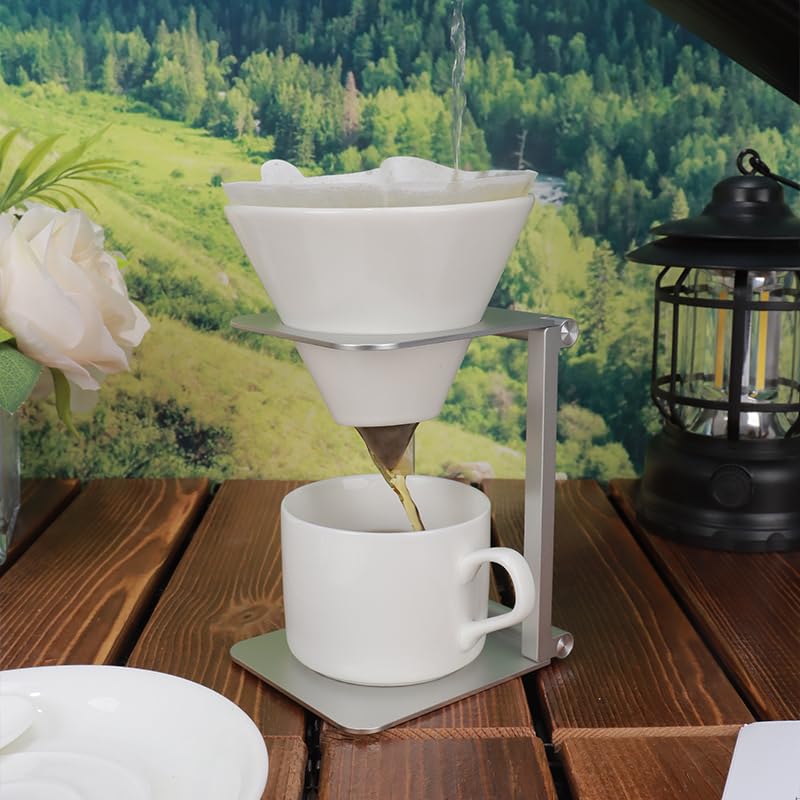 Pour over Dripper Stand,Portable &Foldable Espresso Machine Stand,Office coffee stand with base,Suitable for office,home,camping - Image 3