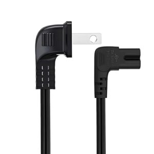 Power Cord for LG TV 2-Prong L-Shaped AC Power Cord 24″ 28″ 32″ 40″ 43″ 48″ 49″ 50″ 55″ 60″ 65″ 75″ 80″ 85″ 55LH575A Smart 4K, Compatible for Samsung, Sony, Sharp Panasonic, TCL TV Replacement