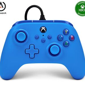 PowerA Wired Controller for Xbox Series X|S – Blue, gamepad, video game/gaming controller, works with Xbox One, Officially Licensed