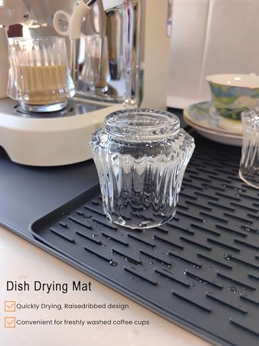 Premium Silicone Coffee Mat 24"x16" - Detachable Heat-Resistant Non-Slip Pad for Countertops, Fits Under Coffee Maker & Espresso Machine, Easy Clean Coffee Bar Mat for Countertop (Black) - Image 5