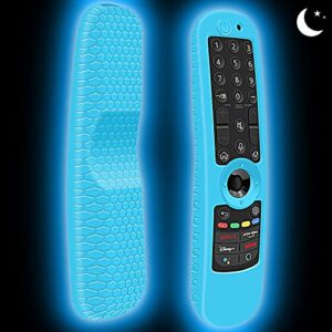 Protective Case for LG MR21GA MR22GA MR22GN MR23GA MR23GN MR24GN Magic Remote Control, Silicone Cover for LG Smart TV Remote 2021-2024 Protector Holder Sleeve Skin Anti-Slip (Glow Blue)