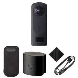RICOH THETA Z1 360° Camera with 51GB Internal Storage | 0.93″ OLED Display (Black) with RICOH Lens Cap TL-2 for THETA Z1 360° Camera and Waith Microfiber Cleaning Cloth (Essential Bundle)
