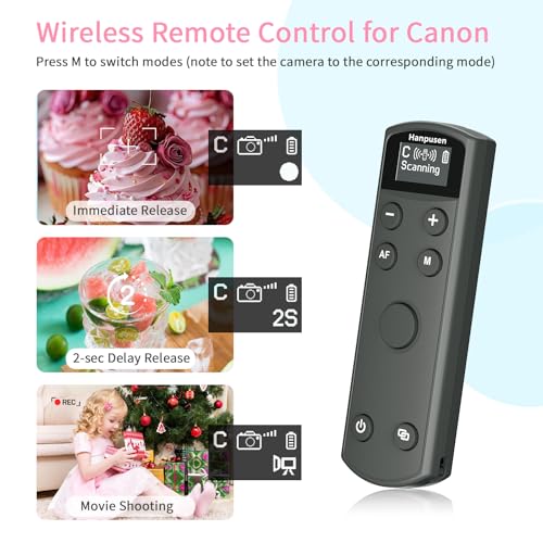 Rechargeable Camera Remote Control for Canon,Wireless Shutter Release Compatiable with EOS R,R5,R6,R50,R100,M6 Mark II,G5X Mark II,G7X Mark III,Rebel T7i,T8i,SL2,SL3,M50,M200;Replaces BR-E1 - Image 3