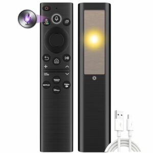 Replacement Solar TV Remote Control for Samsung Smart TV (2018-2025): Rechargeable solarcell, USB-C Charging, Voice & Bluetooth, Neo, QLED, Crystal UHD, Frame, Terrace, Sero, Serif and Monitor