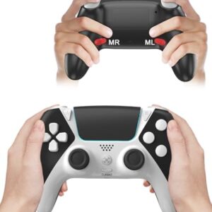 Replacement for Luna Controller, Multiplatform Gaming Mando for PC/Steam/Phone/PS4/Amazon Games/Fire TV with 2 Back Paddles and Turbo,(Black and White)