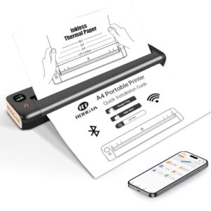 Rongta Portable Printer Wireless for Travel, Bluetooth WiFi Inkless Thermal Printers for 8.5″ x 11″ US Letter & A4 Size, Compatible with Android iOS Phone Mac Windows Laptop for Office & Home (Gray)