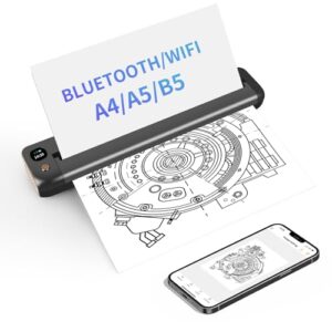 Rongta Portable Printers Wireless for Travel, WiFi & Bluetooth Mobile Printer, Thermal Inkless Printer for School/Office/Home Use, Compatible with Android,iOS & Laptop (Gray)