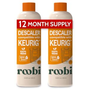 Roobi Keurig Compatible Descaling Solution. Specially Formulated for Descaling & Cleaning. 2 Uses per Bottle, 2 Pack. Carbon Neutral Keurig Descaling Kit.