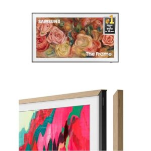 SAMSUNG 75-Inch QLED 4K The Frame Smart TV (QN75LS03D, 2024) with Modern Teak Customizable Bezel