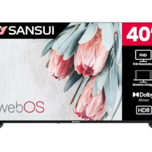SANSUI 40″ inch LED Smart TV FHD 1080P | Frameless Screen with Dolby Vision & Dolby Atmos Sound | WebOS hub with Google Play & Live TV | Support WiFi & Bluetooth & Chromecast
