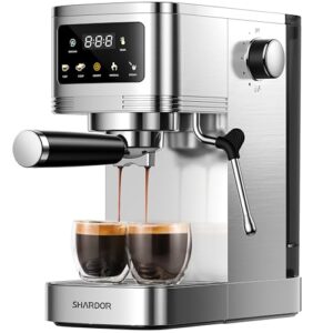 SHARDOR Espresso Machine 20 Bar, Professional espresso machine with milk frother and Touchscreen, Expresso Coffee Machines with Adjustable Temperature,for Cappuccino, Latte