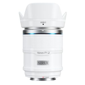 SIRUI Sniper 16mm Autofocus Lens, F1.2 Wide Angle APS-C Camera Lens for A5, A6, FX30, ZV-E10 (E Mount, White)