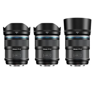 SIRUI Sniper APS-C Autofocus Lens Set, 23mm, 33mm, 56mm, F1.2 Wide Angle Camera Lens for X-T4, X-T5, X-H1, X-H2/H2S, X-T3, X-T30, X-S10 (X Mount, Black)