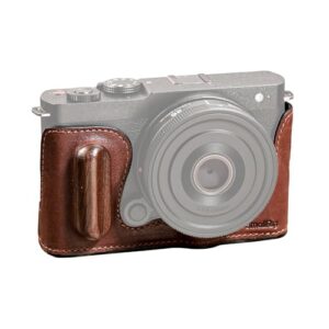 SMALLRIG Half Leather Case for Panasonic LUMIX S9 – Vintage Style Camera Case with Aluminum Frame and Wooden Grip – 1/4″-20 Threaded Hole