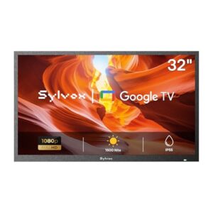 SYLVOX 32 inch Outdoor TV, Full Sun Outdoor Television 1500 Nit High Brightness, 1080P FHD Sunlight Readable Display, IP55 Weatherproof TV, Smart TVs for Outdoor Entertainment (Pool SE/2025)