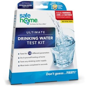 Safe Home® 14-in-1 Drinking Water Test Kit – DIY Testing for Lead, Bacteria, Hardness, Copper and More – City Tap or Well Water – 27 Mechanisms/Kit Issue a Total of 302 Tests