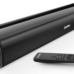 Saiyin Sound Bar,17 inch Sound Bar for Smart TV with Bluetooth 5.3/Optical/AUX Connection, Soundbar for TV/PC/Gaming/Projectors,Wall Mountable & Ultra Compact Design