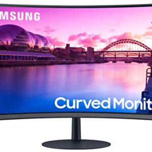 Samsung 27-Inch S39C Series FHD Curved Gaming Monitor, 75Hz, AMD FreeSync, Game Mode, Advanced Eye Comfort, Frameless Display, Built in Speakers, Slim Metal Stand, LS27C392EANXGO, Black