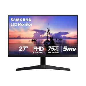 Samsung 27′ T35F Series FHD 1080p Computer Monitor, 75Hz, IPS Panel, HDMI, VGA (D-Sub), AMD FreeSync, Wall Mountable, Game Mode, 3-Sided Border-Less, Eye Care, LF27T350FHNXZA
