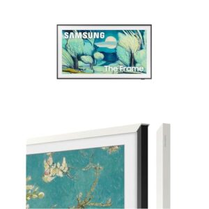 Samsung 55-Inch The Frame 4K QLED Smart TV (2025) with Modern White Customizable Bezel – Art Mode, NQ4 AI Gen2 Processor, Matte Display Bundle