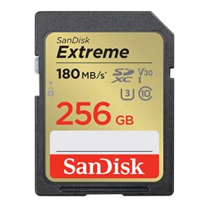 SanDisk 256GB Extreme SDXC UHS-I Memory Card – C10, U3, V30, 4K, UHD, SD Card – SDSDXVV-256G-GNCIN
