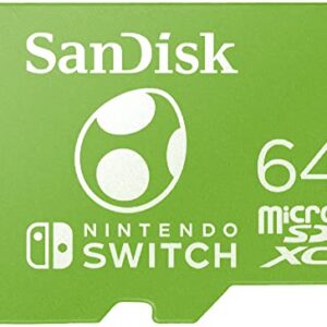 SanDisk 64GB microSD Card Licensed for Nintendo-Switch – Made for Nintendo Switch 1, OLED, and Lite – SDSQXAO-064G-GN6ZN