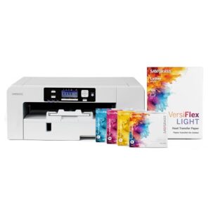 Sawgrass SG1000 VersiFlex Printer Bundle, Innovative Inks & Light Heat Transfer Paper Bundle – Soft-Touch Infusible Ink, 8.5×11 Paper – Professional Results on Untreated Fabric and Wood