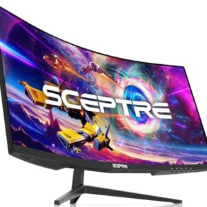 Sceptre 30-inch Curved Gaming Monitor 21:9 2560×1080 Ultra Wide/ Slim HDMI DisplayPort up to 200Hz Build-in Speakers, Metal Black (C305B-200UN1)