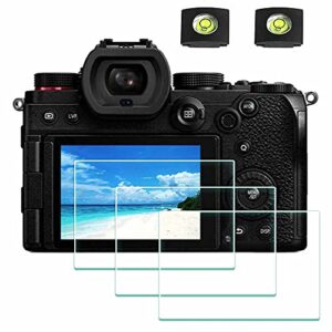 Screen Protector for Panasonic LUMIX S5II S5IIX S5 / S5 II s5 IIX & Hot Shoe Cover 0.3mm 9H Hardness Tempered Glass Flim, Anti-Scrach Anti-Fingerprint Anti-Bubble [3 Pack]