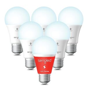 Sengled Alexa Light Bulb, S1 Auto Pairing with Alexa Devices, Smart Light Bulbs that Work with Alexa, Bluetooth Mesh Smart Home Lighting, Daylight 5000K, E26 60W Equivalent, 800LM, 6-Pack