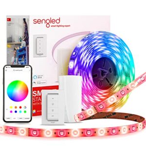Sengled Zigbee LED Strip Lights Starter Kit – 16.4ft RGBW Smart Light Strip, Hub & Switch, Alexa & Google Compatible, 2000-6500k Dimmable, 1800 Lumens, 21W
